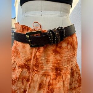 Leather rock gems belt